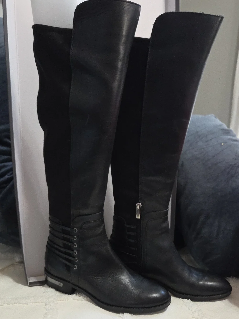 Vince Camuto Black Over-the-Knee Leather Boots